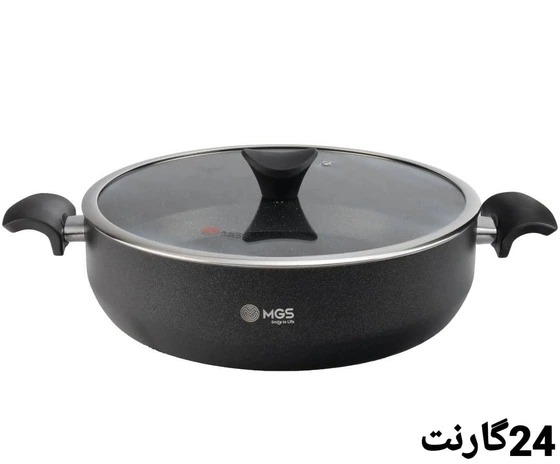 تابه تک ام جي اس سايز 24- مشکي - دو دسته -گارنت